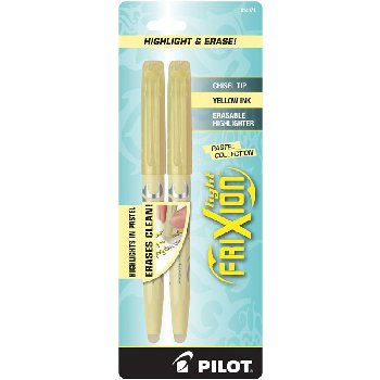 Frixion Light Yellow Highlighters Chisel Tip - 2 pack