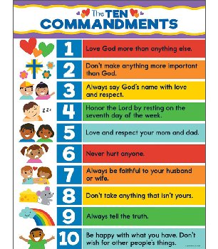Ten Commandments for Kids Chart (17" x 22")