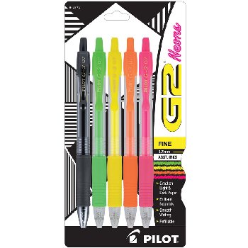 G2 Neons Fine Point Pen - Assorted Colors (5 pack)
