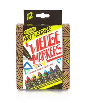 Crayola Art With Edge Broad Line Wedge Markers - 12 count | Crayola