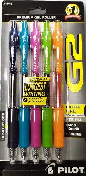 G2 Prem Gel Roller Extra Fine Point Pen (assorted colors) 5 pack