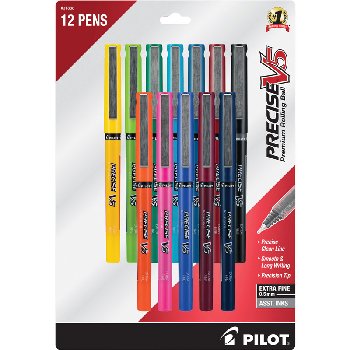 Precise V5 Extra Fine Point Pen - Assorted Colors (12 pack)