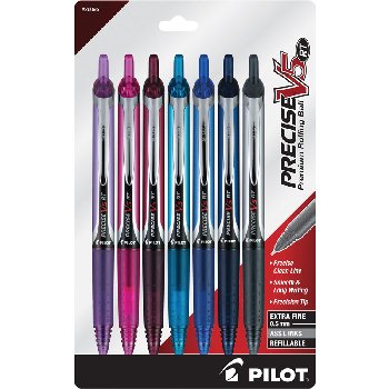 Precise V5 Extra Fine Point Retractable Pen - Assorted Colors (7 pack)