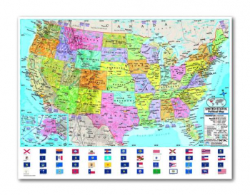U.S. Advanced Political Laminated Rolled Map