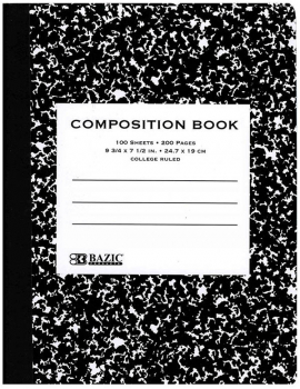 College Ruled Black Marble Composition Book