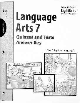 Language Arts LightUnit 701-710 Quiz & Test Answer Key Sunrise 2nd Edition