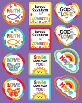 God's Love Shape Stickers (72 stickers)