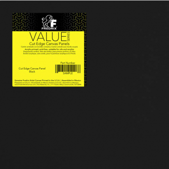 Value Series Black Cut Edge Canvas Panel 12" x 12"