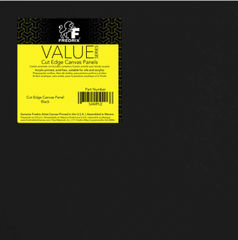 Value Series Black Cut Edge Canvas Panel 12" x 12" - Pack of 6
