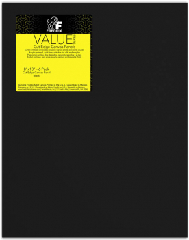 Value Series Black Cut Edge Canvas Panel 8" x 10" - Pack of 6