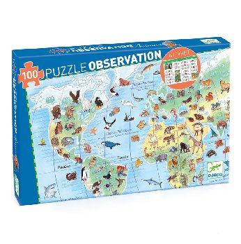 World's Animals Observation Puzzle (100 pieces)