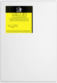 Value Series White Cut Edge Canvas Panel 5" x 7" - Pack of 12