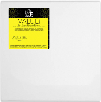 Value Series White Cut Edge Canvas Panel 8" x 8" - Pack of 6