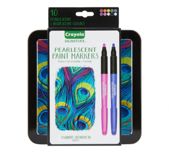 Crayola Signature Pearlescent Paint Markers with Tin (10 count)