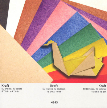 Origami Paper - Kraft (10 Colors / 50 Sheets)