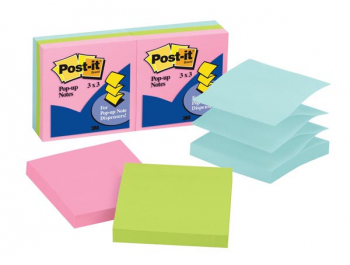 Post-it Pop-up Notes Pastel Collection (3" x 3") - 6 Pads/100 sheets