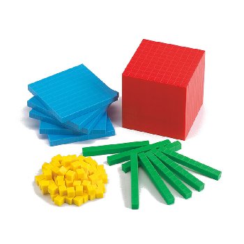 Interlocking Base Ten Blocks (Multi-Color, 121 Pieces)