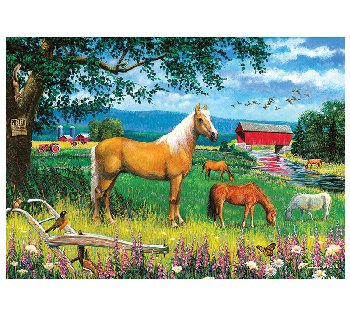 Horses in the Field Tray Puzzle (35 piece)