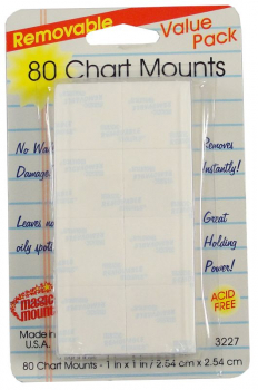 80 Removable Chart Mounts (1" x 1")