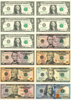 US Dollars (Write On/Wipe Off Magnet)