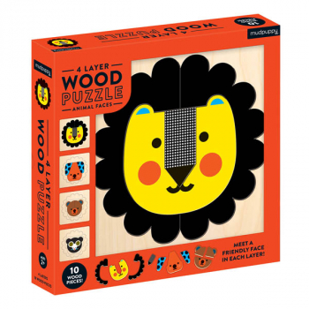 Animal Faces 4-Layer Wood Puzzle