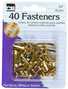 Fasteners - Round Head - Brass Plated 3/4" (40 count)