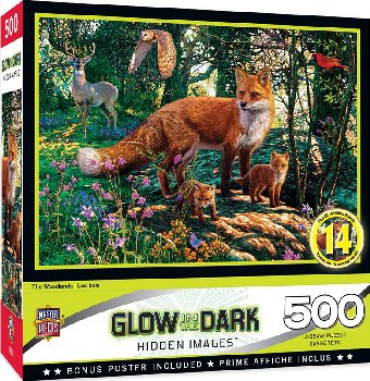 Hidden Image Glow in the Dark -Woodlands Puzzle (500 piece)