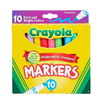 Crayola Broad Line Markers Bold and Bright 10 Count