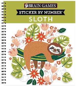 Sticker by Number - Sloth (Brain Games) 52 pages