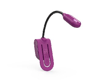 Mighty Bright Sidekick LED Clip On Book Light Nimble With Adjustable Neck Providing 8 Lumens Of Light Purple 