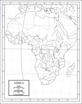 Africa Map Laminated single (8+" x 11")
