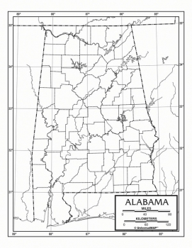 Alabama Map Laminated single (8+" x 11")