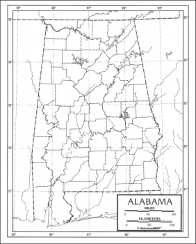 Alabama Map Paper single (8+" x 11")