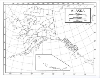 Alaska Map Paper single (8+" x 11")