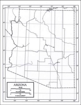 Arizona Map Paper single (8+" x 11")