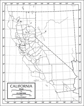 California Map Laminated single (8+" x 11")