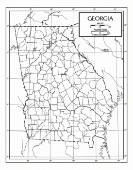 Georgia Map Paper single (8+" x 11")