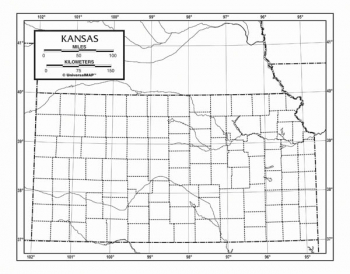 Kansas Map Paper single (8+" x 11")