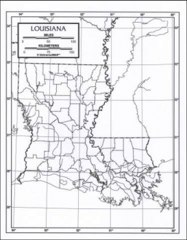 Louisiana Map Paper single (8+" x 11")