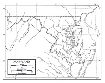 Maryland Map Laminated single (8+" x 11")
