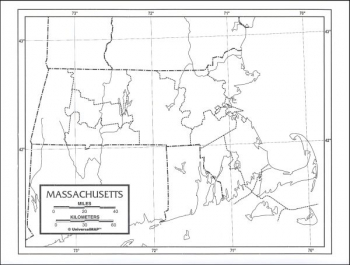 Massachusetts Map Paper single (8+" x 11")