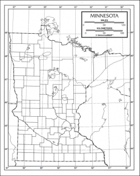 Minnesota Map Laminated single (8+" x 11")