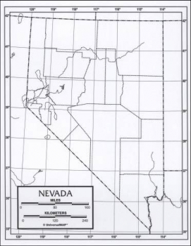 Nevada Map Laminated single (8+" x 11")