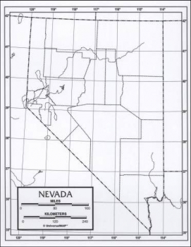Nevada Map Paper single (8+" x 11")