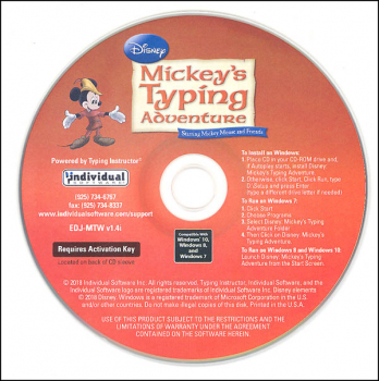 Mickey's Typing Adventure CD-ROM in paper sleeve