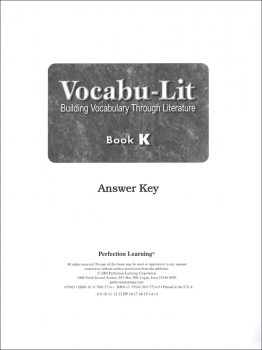 Vocabu-Lit K Test Answer Key