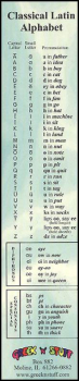 Classical Latin Alphabet Bookmark