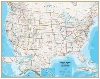 Hemispheres Contemporary United States Map | Hemispheres