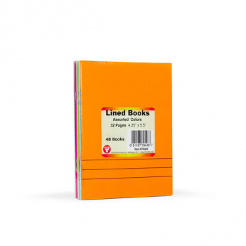 Lined Blank Book - bright assorted colors (4.25" x 5.5")