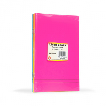 Lined Blank Books - Bright Assorted Colors Package of 24 (5.5" x 8.5")